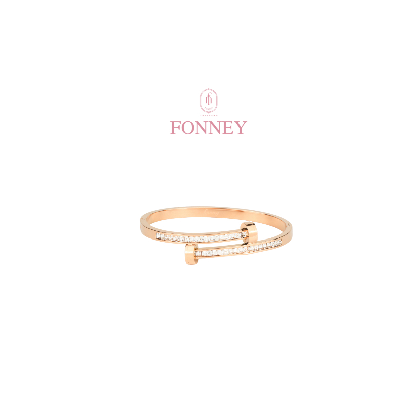 PBL-07 Fonney กำไลข้อมือสแตนเลสแท้ ไม่ลอก ไม่ดำ ใส่อาบน้ำโดนน้ำหอมได้