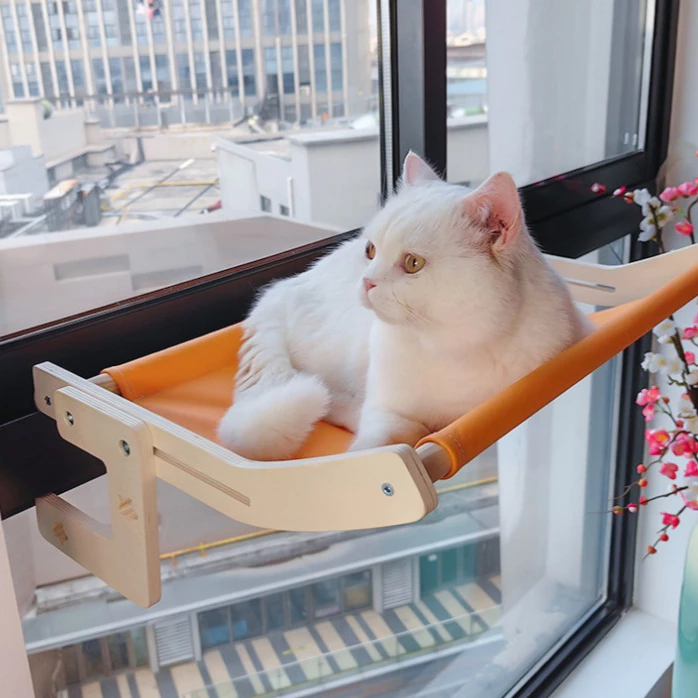 😺ที่นอนแมวแบบแขวน เบาะนอนแมว เปลแมวแบบแขวน ตะขอเกี่ยว เกาะขอบเตียง ขอบหน้าต่าง ขอบโซฟา เปลสัตว์เลี้ยง สินค้าพรีเมี่ยม thumbnail 9