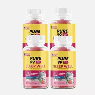 PURE99 ผลิตภัณฑ์เสริมอาหาร กัมมี่ รสสตอเบอร์รี่ ปราศจากน้ำตาล ไม่มีกลูเตน ไม่มีเมลาโทนิน ผลิต