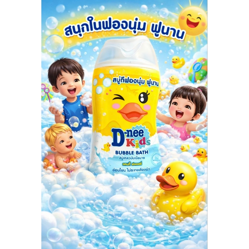 Exp: 01/29 🐥 80ml  D nee Kids Bubble Bathสบู่เหลวดีนี่คิดส์บับเบิ้ลบาธแคนดี้ฟลอสซี่