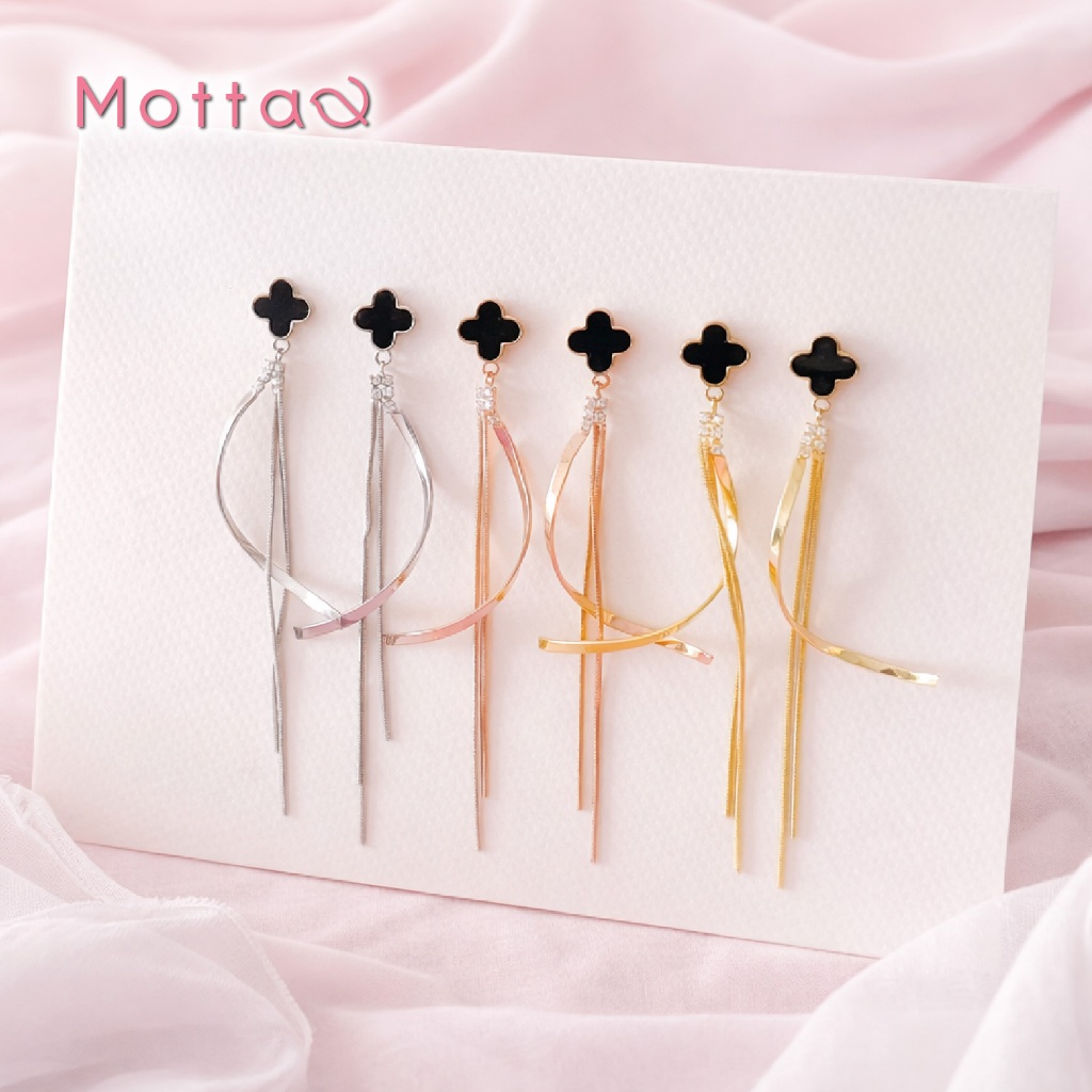 Motta Earring ต่างหูติดหูชุบทองคำขาว แฟชั่นสไตล์เกาหลี