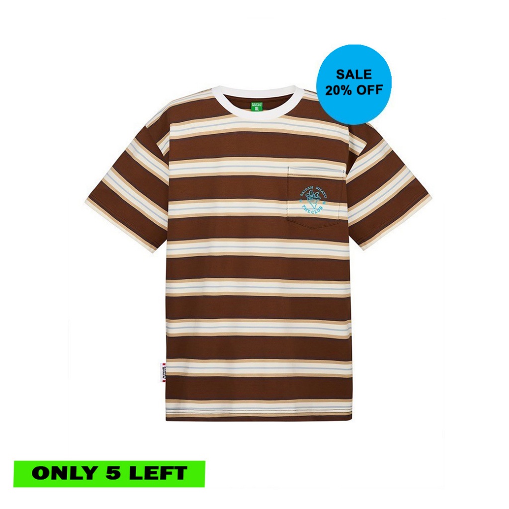 (DROP 5) BOLD STRIPED JERSEY T-SHIRT - BROWN (ADULTS)