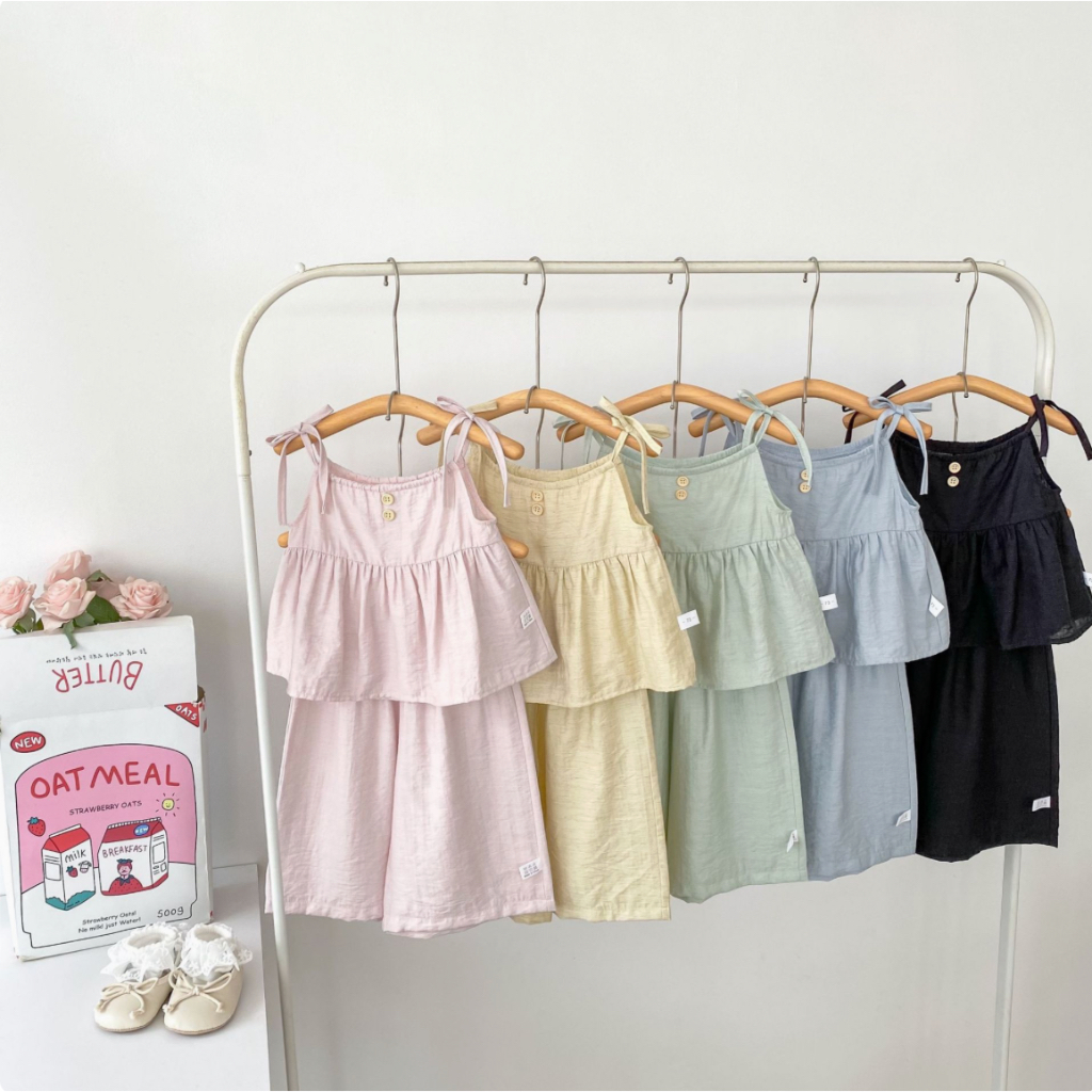 (พร้อมส่ง/ส่งด่วน🛵) Soft Summer Camisole Set ชุดเซ็ตเด็กผู้หญิง-เสื้อผ้าเด็ก Minimal สไตล์เกาหลี จาก the.ugly.duckling
