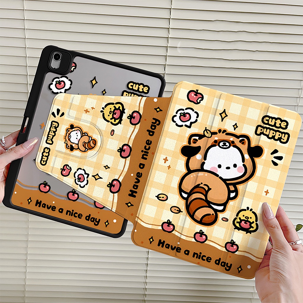 ⭐พร้อมส่ง⭐เคส Samsung Tab S10+ S9 S9+ หมุนได้ 360° S10FE S11 แรคคูนน่ารัก มีที่ใส่ปากกา S6 Lite S8