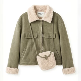 CO0984 TWO-TONE SUEDE FUR JACKET + BAG