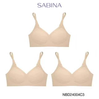 [Online Exclusive] (Set 3 ชิ้น) Sabina Perfect Bra Level 1 เสื้อชั้นใน ไร้โครง รหัส NBD24004C3 - สีเนื้อเข้ม