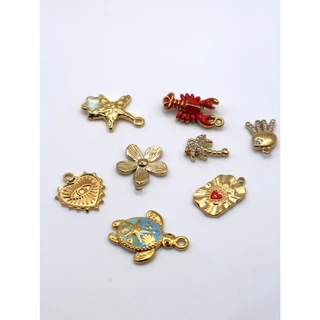 Dearly.Hug - Summer gold collection จี้สแตนเลสสีทอง สำหรับตกแต่งเครื่องประดับ กันน้ำ กันเหงื่อ