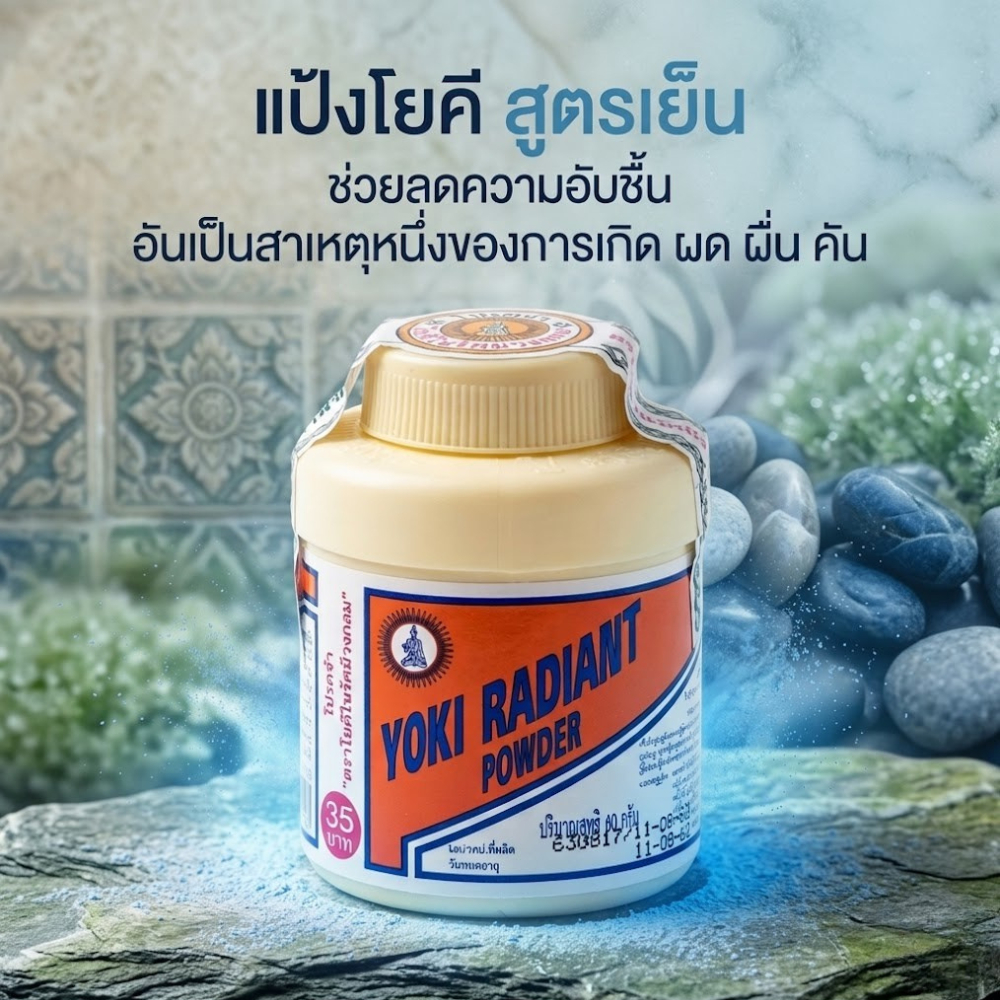 [ส่งด่วน] ส่งไว แป้งโยคีสูตรเย็น ขนาด 60g แป้งโยคีในรัศมีวงกลม ลดความอับชื้นผสมคาลาไมน์ ของแท้