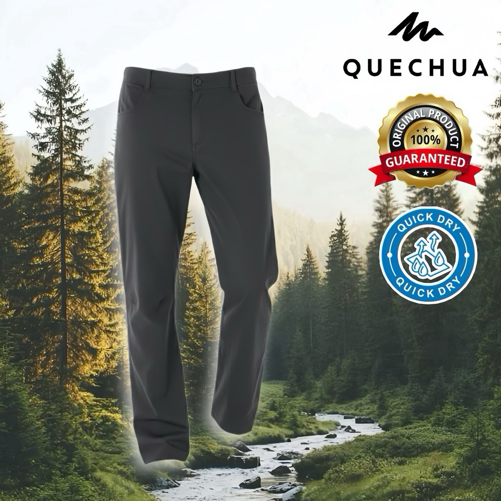 กางเกงเดินป่าขายาวสำหรับผู้ชาย รุ่น NH100 (สีเทา) QUECHUA