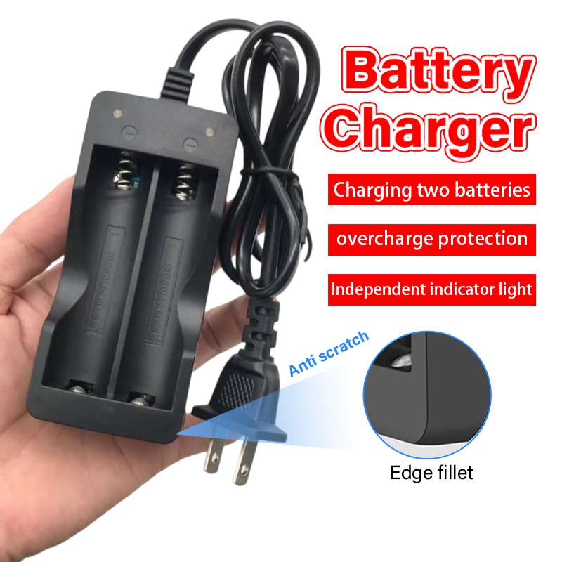 ที่ชาร์จถ่าน ที่ชาร์จแบตเตอรี่ 3.7V 18650 แบบ2ก้อน (ไม่รวมแบต) ตัดไฟเอง