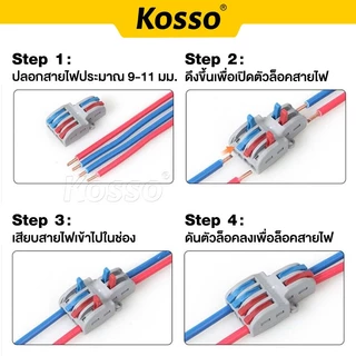 Kosso ข้อต่อสายไฟ ใช้เชื่อมต่อสายไฟ มาตรฐานโรงงาน Connector