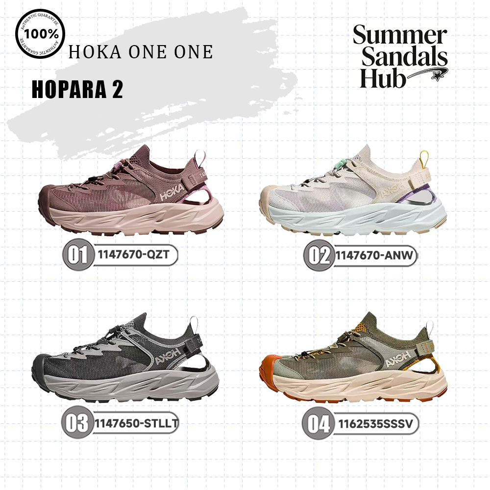 100% Authentic HOKA ONE ONE Hopara 2 รองเท้าแตะ รองเท้ามีสายรัด