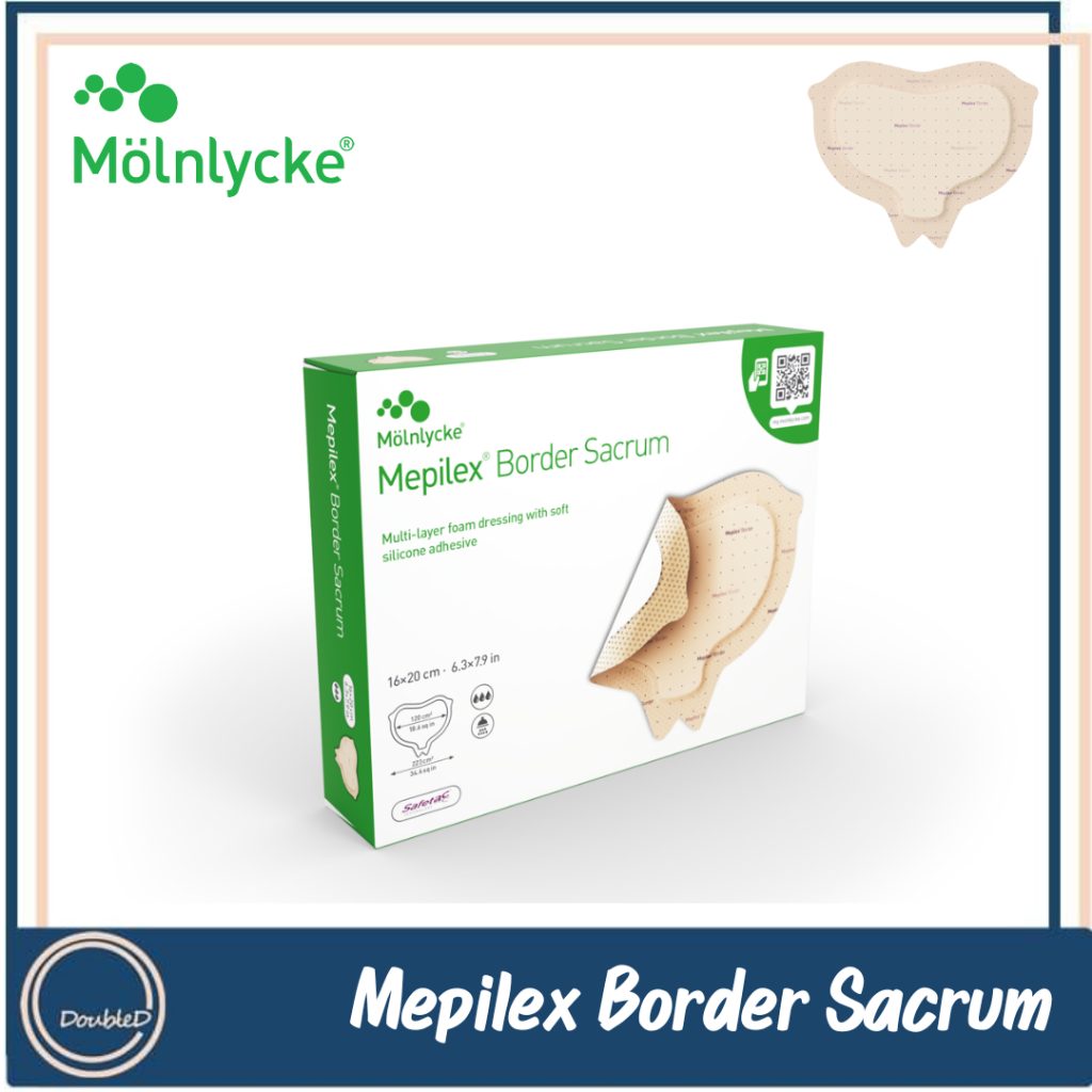 [พร้อมส่ง/ของแท้] Mepilex Border Sacrum แผ่นโฟมซิลิโคนสำหรับปิดแผลบริเวณก้นกบ ป้องกันแผลกดทับ มีขอบกาว