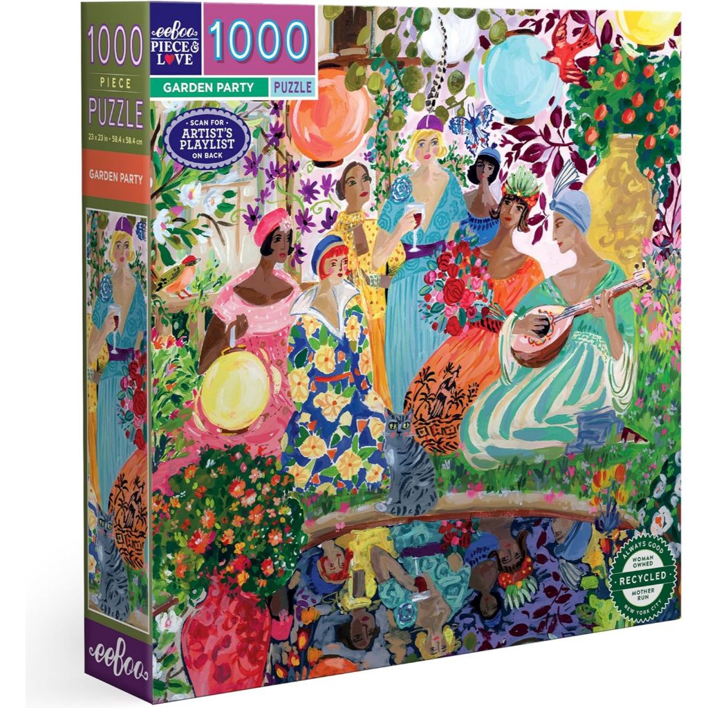 จิ๊กซอว์ eeBoo - Garden Party by Jennifer Orkin Lewis ขนาด 1000 ชิ้น   สินค้านำเข้าจาก USA Jigsaw Pu
