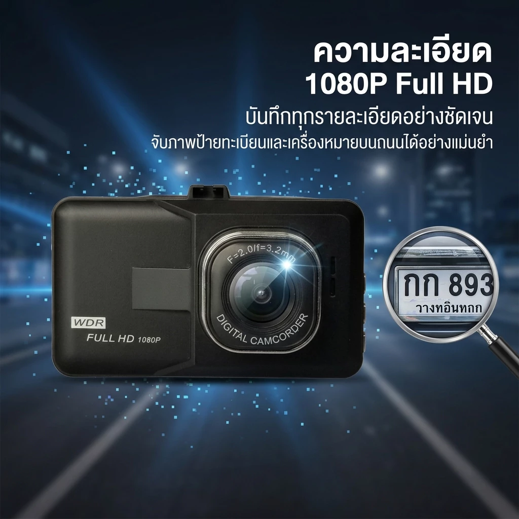 กล้องติดรถยนต์หน้า/หลัง รุ่น บันทึกภาพ Full HD 4K เลนส์มุมกว้าง 270/กล้องติดรถยนต์หน้าหลัง thumbnail 4