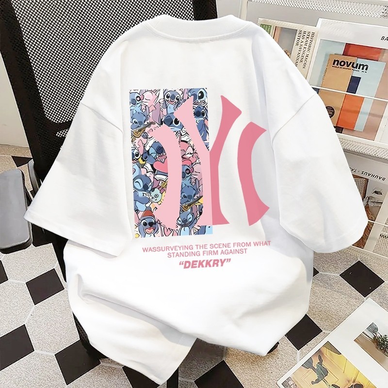 เสื้อยืดแขนสั้น คอกลม สไตล์ig ผ้าฝ้าย สไตล์อเมริกัน องทรง แบบนิ่ม ใส่สบาย oversize 3.27