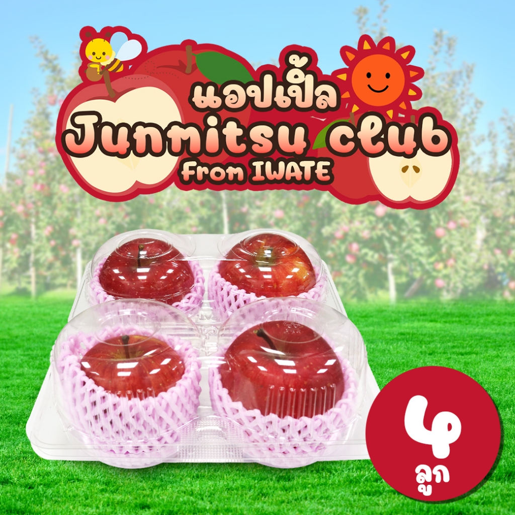 [แพ็คใส 4 ลูก] แอปเปิลจุนมิตสึ จากเมืองอิวาเตะ - Junmitsu Apple from Iwate