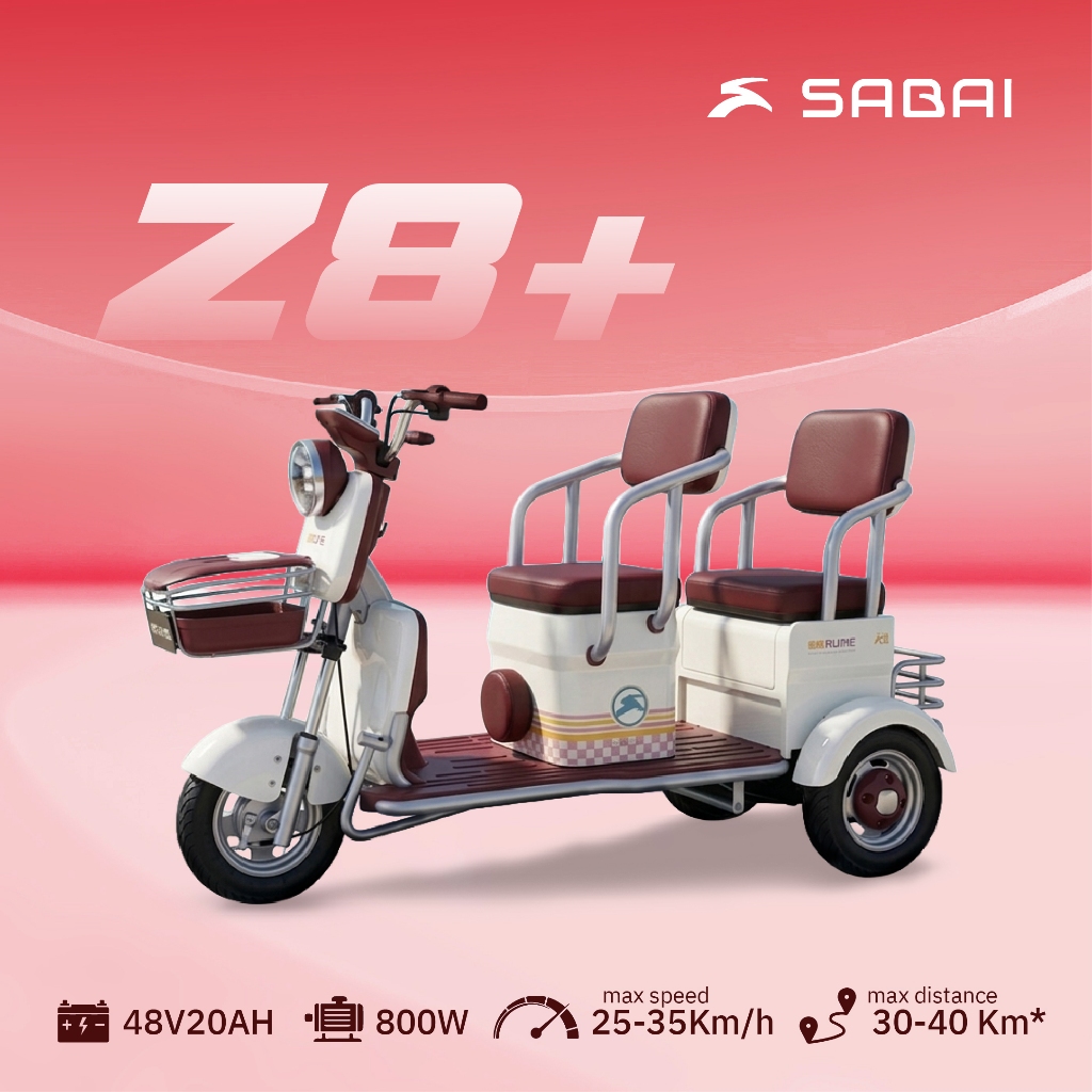 SabaiMall-Z8+ NEW รถไฟฟ้า 3 ล้อ ดีไซน์ใหม่ ขับขี่ง่าย ประกอบแล้ว100%  มีหน้าร้านทั่วประเทศ
