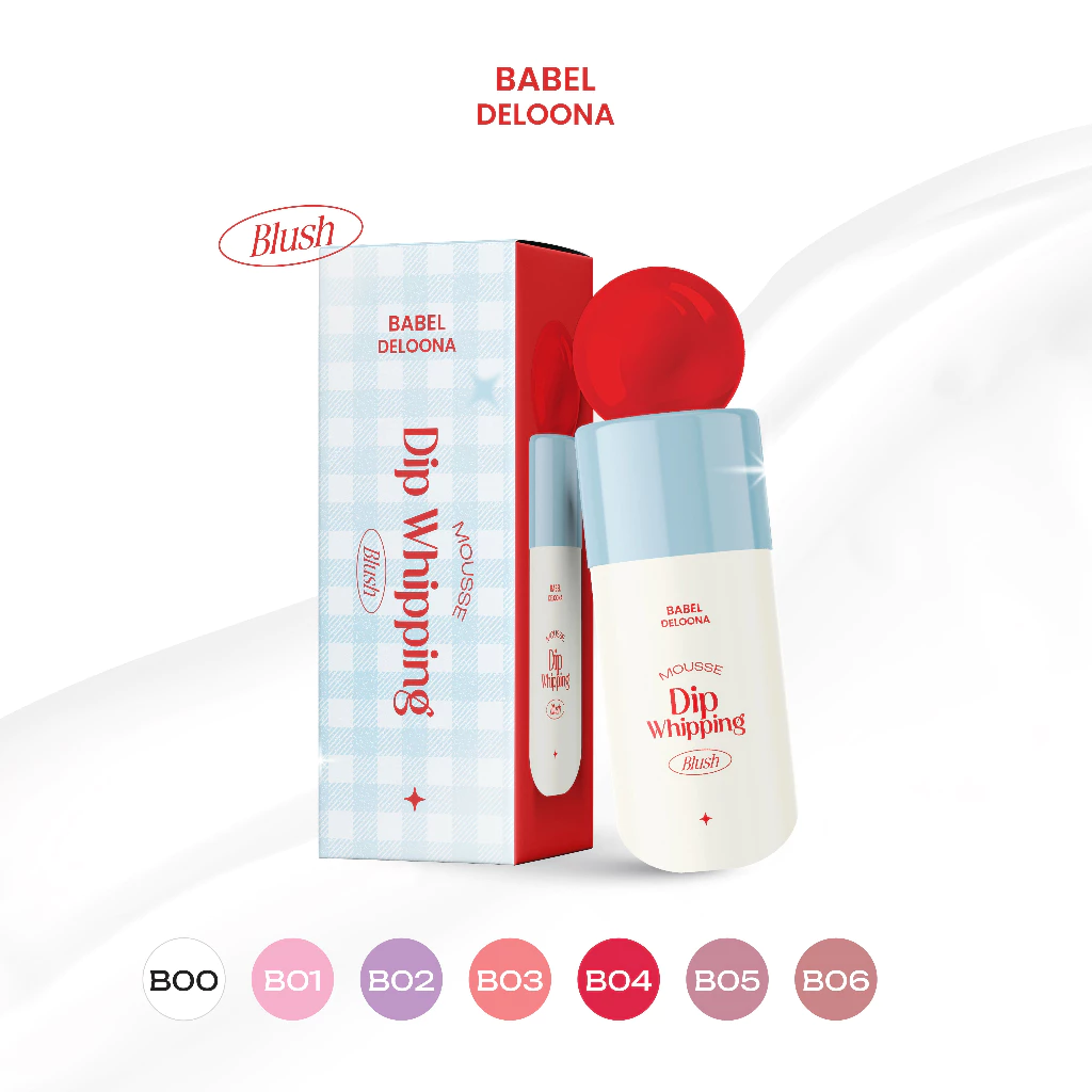 ( บลัช 1 ชิ้น ) บลัชบาเบล BABEL DELOONA - Mousse Dip Whipping Blush 3 กรัม บลัชมูส ผู้หญิง บลัช เครื่องสำอาง