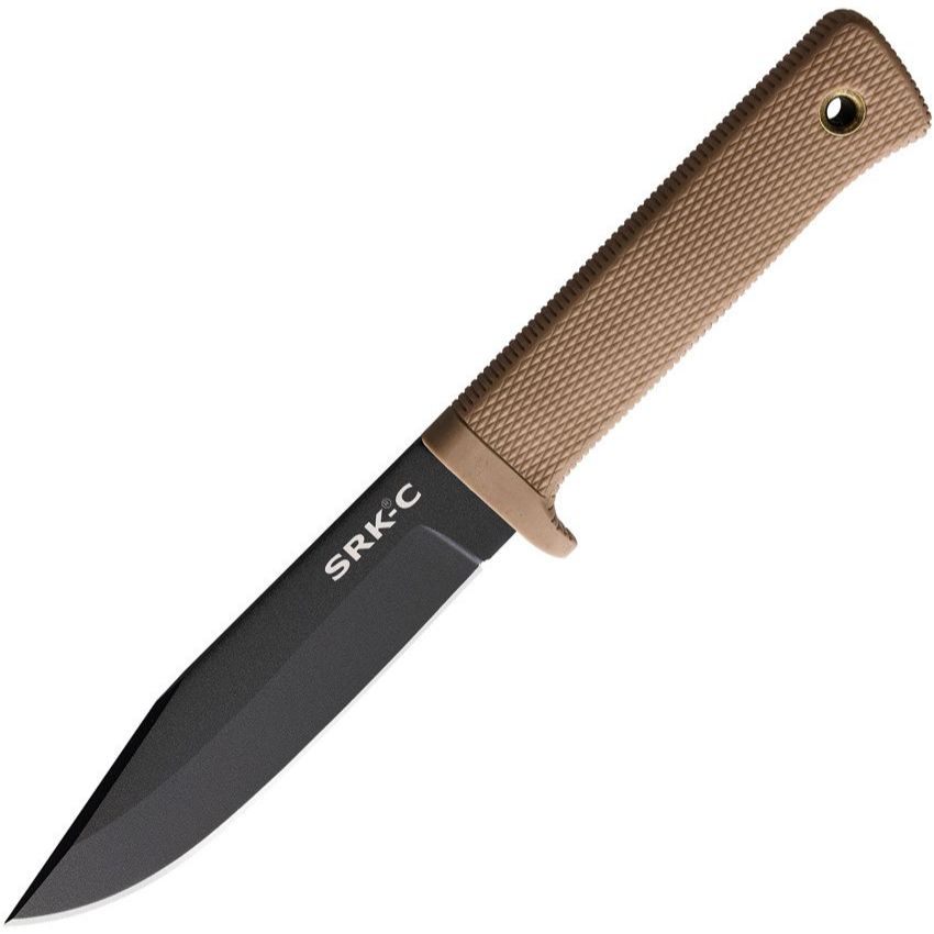 มีดใบตาย Cold Steel SRK Compact Fixed Blade Knife Black SK-5 Blade, Desert Tan Handles (49LCKD-DTBK)