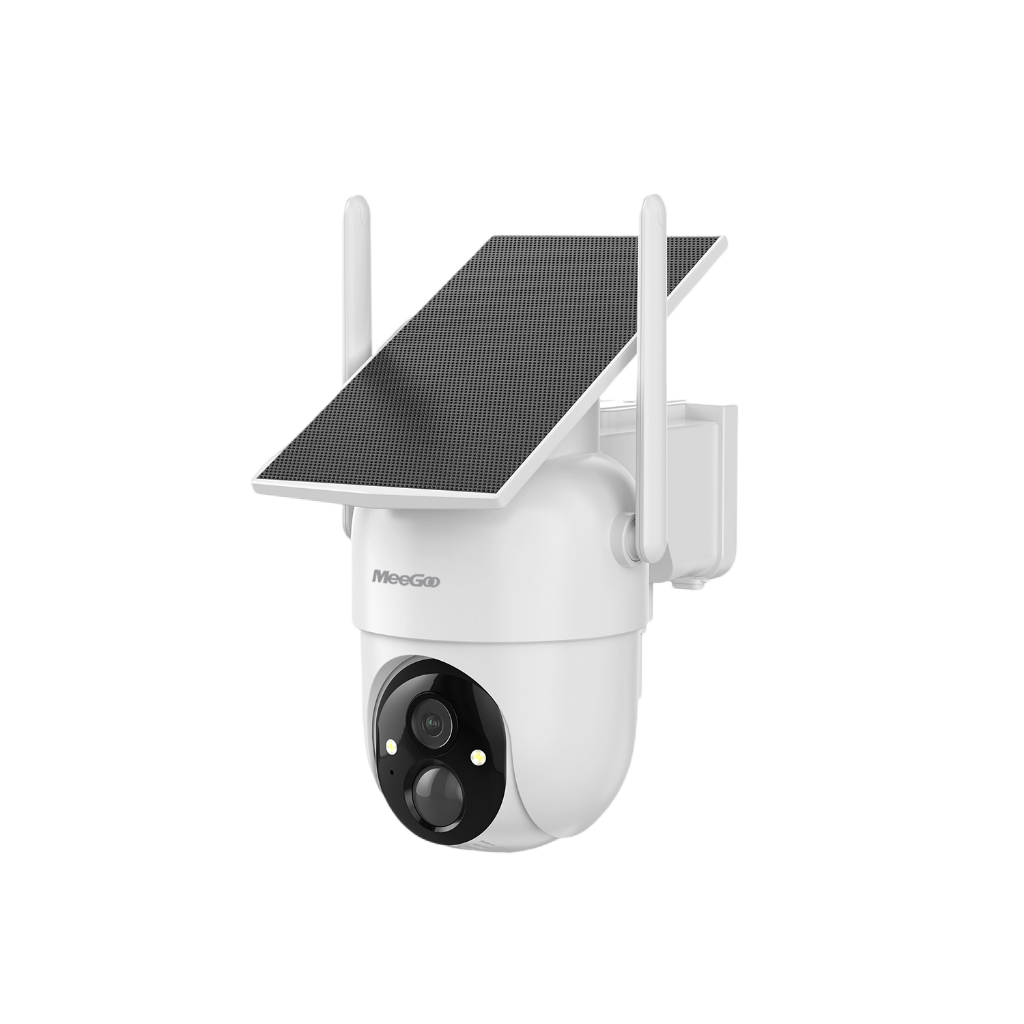 MeeGoo 3MP กล้องวงจรปิดไร้สาย โซล่าเซลล์ แบตในตัว หมุนได้ กันน้ำ ใช้แอพ VicoHome ตรวจจับคน รถ สัตว์