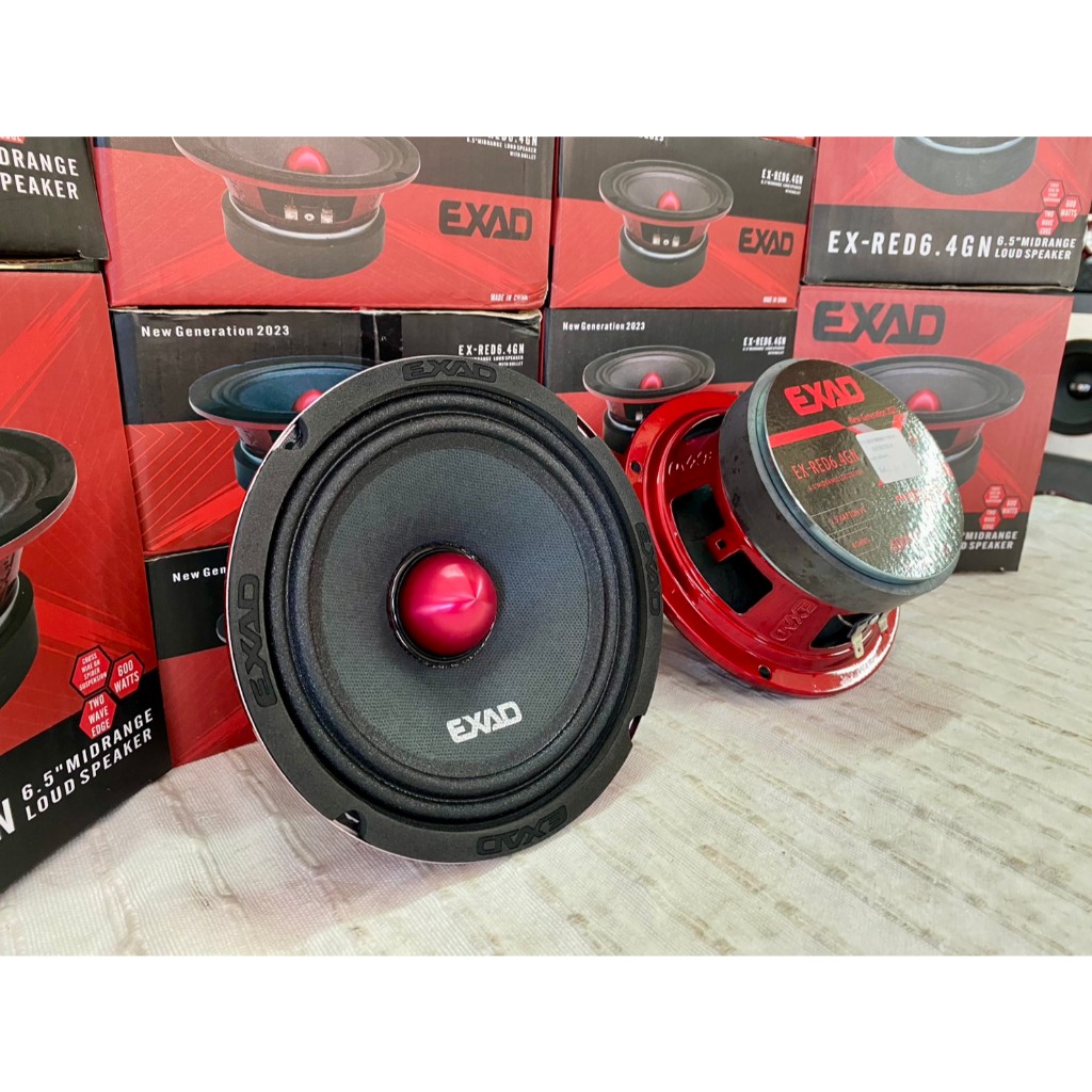 EXAD รุ่น EX-RED6.4GN 6.5” โครงปั้มเฟสปลั๊กแดง 300W.RMS 600W.MAX 93DB แนว SQ SQL SP ราคาคู่ละL