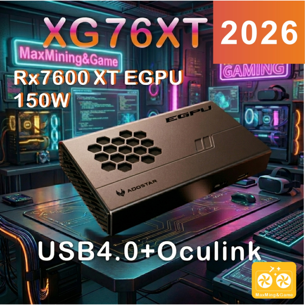 TB AOOSTAR  oculink 63g  USB 4 thunderbolt 4 AMD Radeon RX 7600 XT Mobile Graphics 8GB GDDR6  RDNA3 