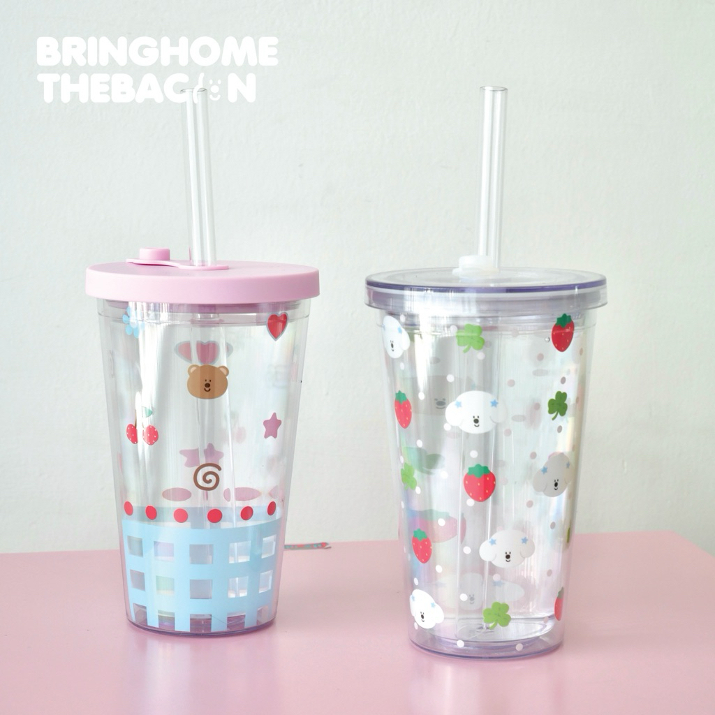Bringhome Plastic Tumbler แก้วน้ำแบบใส 2 ชั้น