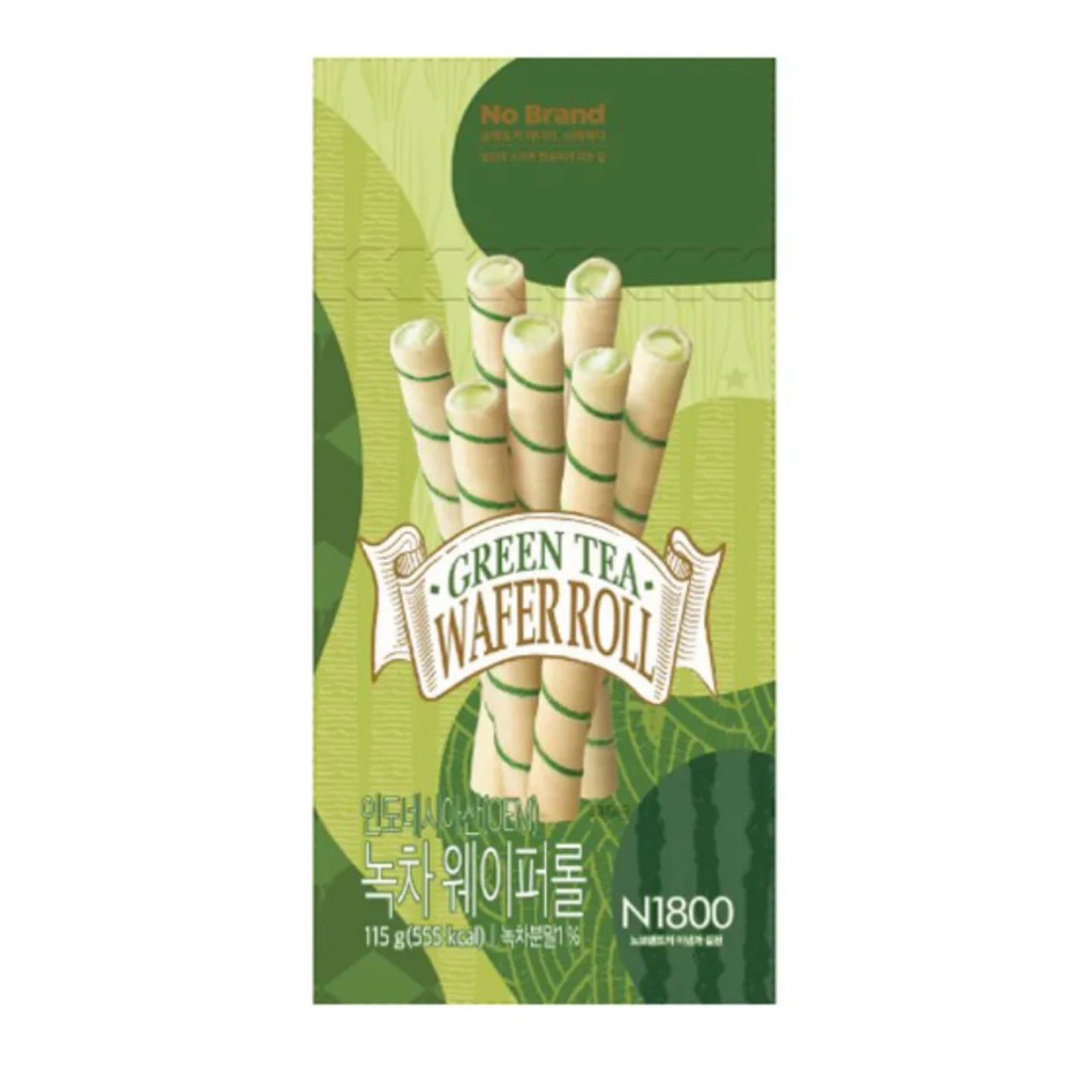 [ส่งด่วน] NO BRAND Green Tea/Strawberry/Choco Roll Wafer/Vanilla/Cheese Wafer Roll 115g โนแบรนเวเฟอร