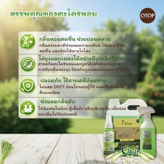 สเปรย์ตะไคร้หอมกันยุง สูตรธรรมชาติปลอดภัยต่อผู้ใช้งาน (รีฟิล1 ลิตร)