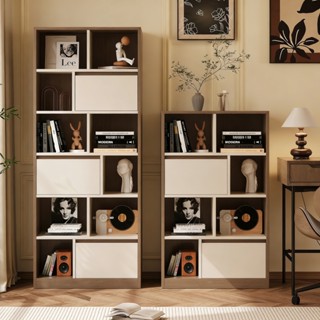 ตู้เก็บของตั้งพื้นสีนัทท์ อเนกประสงค์ ชั้นวางหนังสือ นิตยสาร…