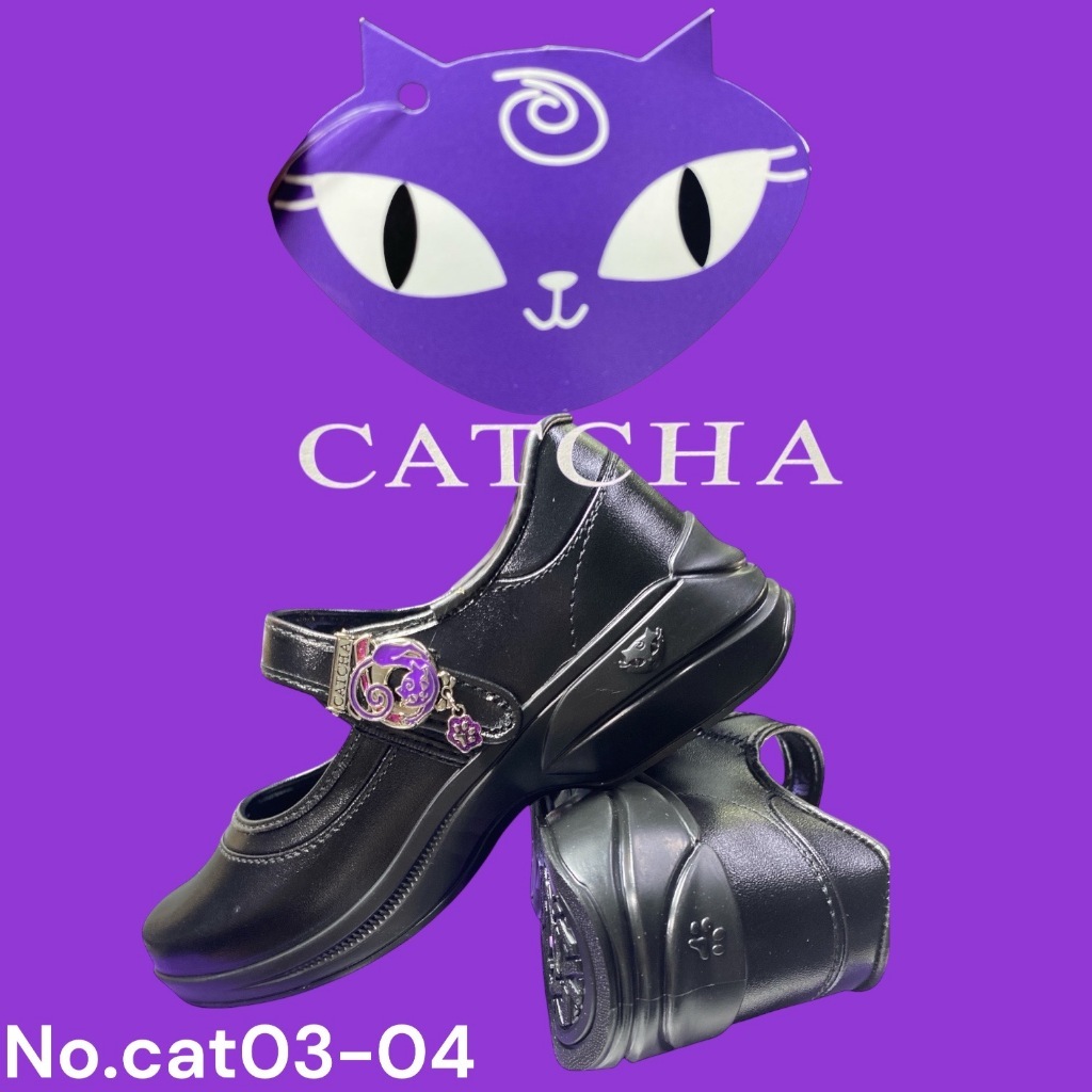 CATCHA รองเท้านักเรียน CATCHA รองเท้านักเรียนสีดำ เด็กผู้หญิง รุ่นCAT03