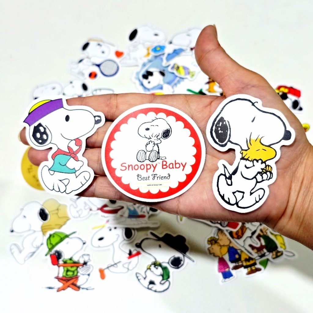สติ๊กเกอร์ Snoopy (ชุด2) น้องหมา สนูปปี้ น่ารักๆ pvc ติดเแน่น กันน้ำ (แพ็ค 50 ชิ้น)