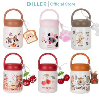 Diller เซรามิค liner สแตนเลส Mini กระติกน้ําสูญญากาศ Thermos ดื่มขวดน้ําน่ารัก 200ml D240576