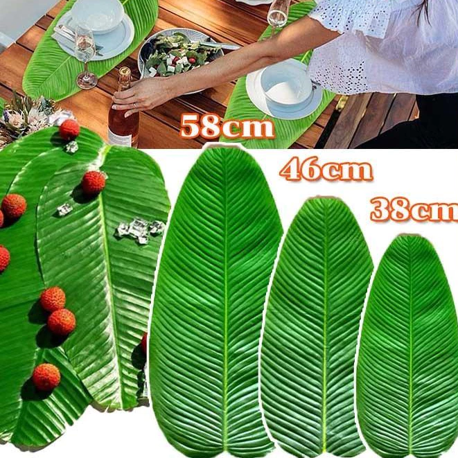 ใบตองปลอม Banana Leaf ใบตองเสมือนจริง ใบตองเทียม ใบประดับโต๊ะ ใบตองพลาสติก ใบตองปลอม ใบตองเทียม ใบกล้วย ใบกล้วยจำลอง