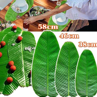 ใบตองปลอม Banana Leaf ใบตองเสมือนจริง ใบตองเทียม ใบประดับโต๊ะ ใบตองพลาสติก ใบตองปลอม ใบตองเทียม ใบกล้วย ใบกล้วยจำลอง