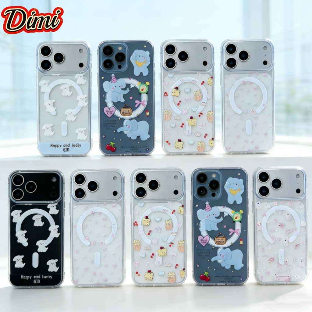 เคสใสชาร์จได้ เคสใสลายการ์ตูน for iPhone 11 12 13 14 15 16 17 pro max 17promax 16promax 15promax 16plus 15plus 14plus