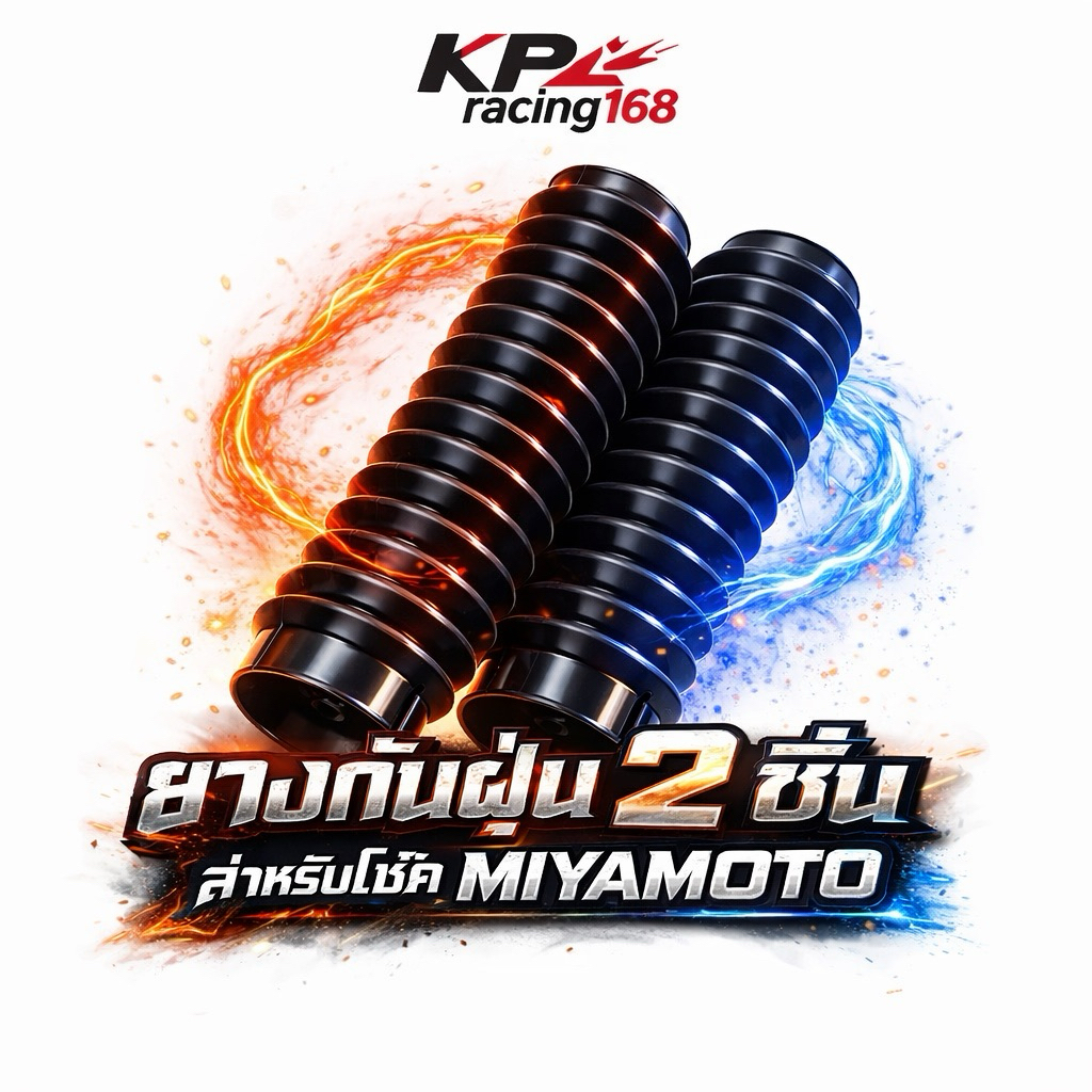 ยางกันฝุ่นโช้ครถกระบะ MIYAMOTO สีดำ 2 ชิ้น | หน้า/หลัง มีให้เลือก | กันฝุ่น ทน ใช้ยาว