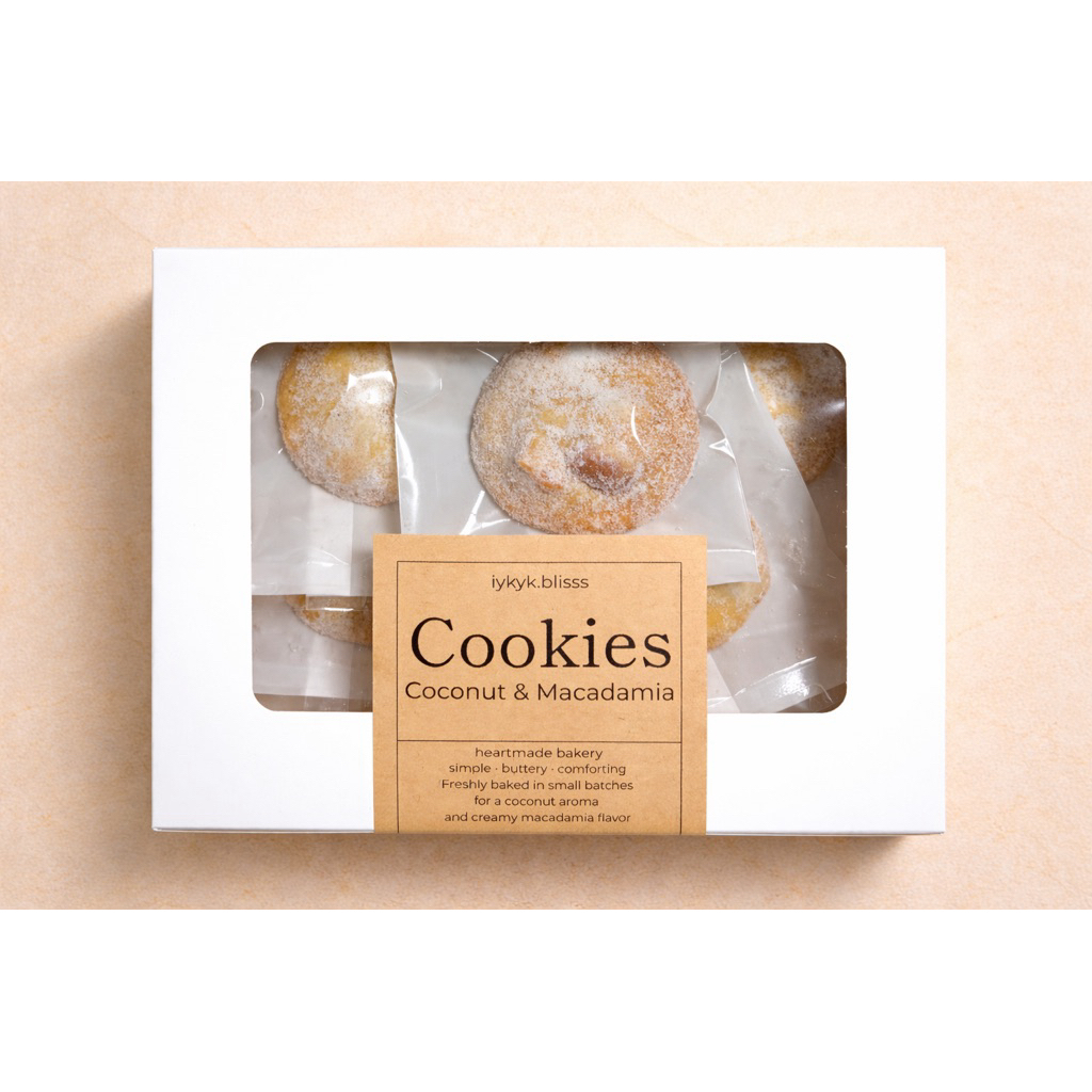 [รอบส่ง26 เม.ย.]คุกกี้ โฮมเมด Coconut Cloud แมคคาเดเมีย 🍪 หอม นัว หวานน้อย | พรีเมียม