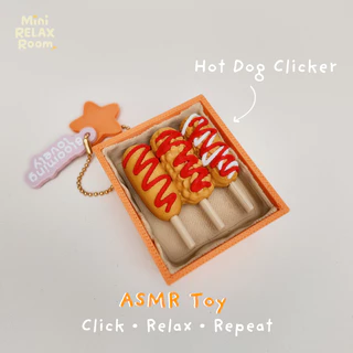 ของเล่นคลายเครียด ASMR ปุ่มกดเสียงกรอบ 3D Print ลายฮอทดอก | พวงกุญแจขนาดเล็ก 4.5x4 ซม. กดเพลิน เสียงชัด hotdog