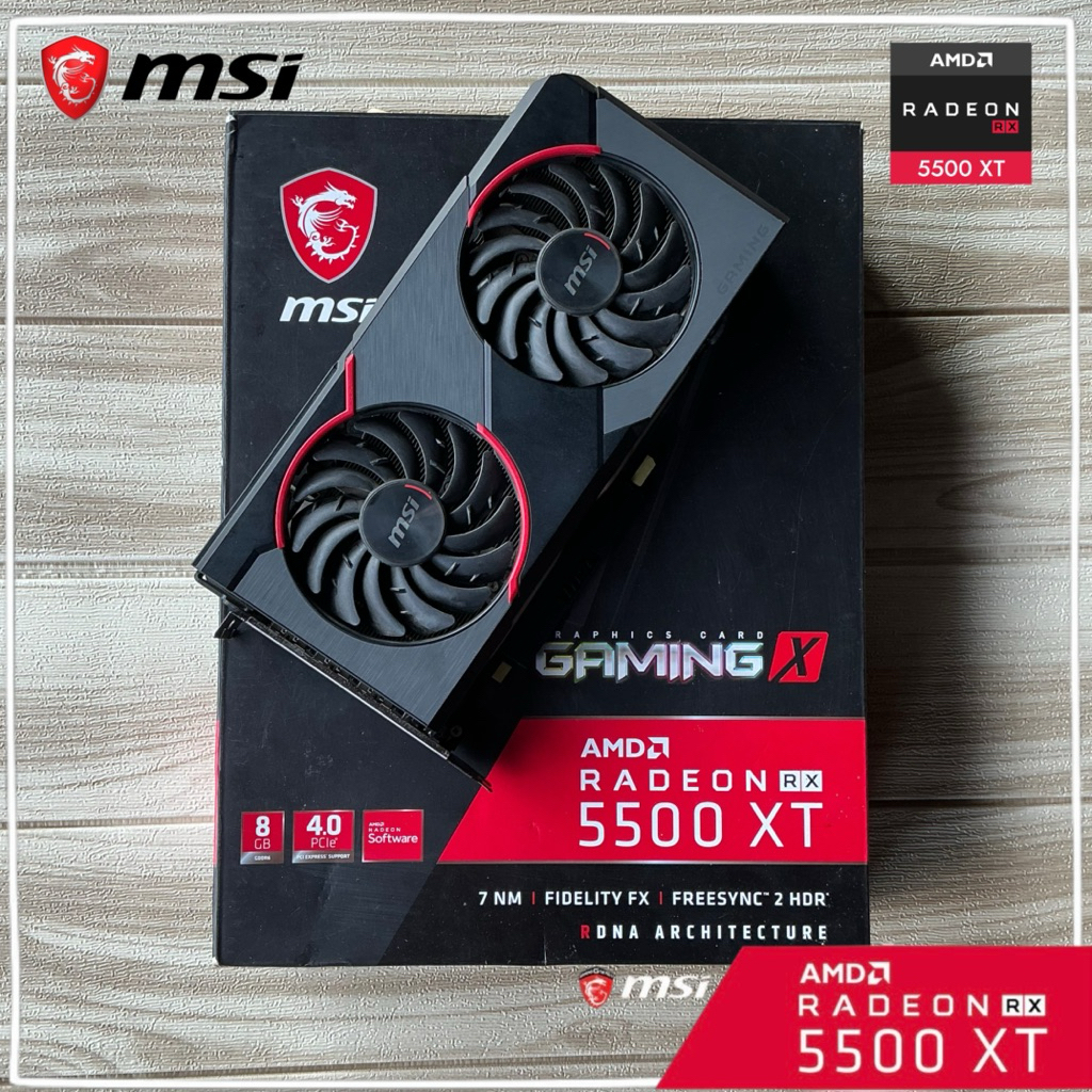 การ์ดจอ 🔴 RX 5500 XT GamingX 8GB Msi พร้อมกล่อง 🔴 VGA มือสอง แรงชน GTX 1660 ของข่ายเขียว 🟢