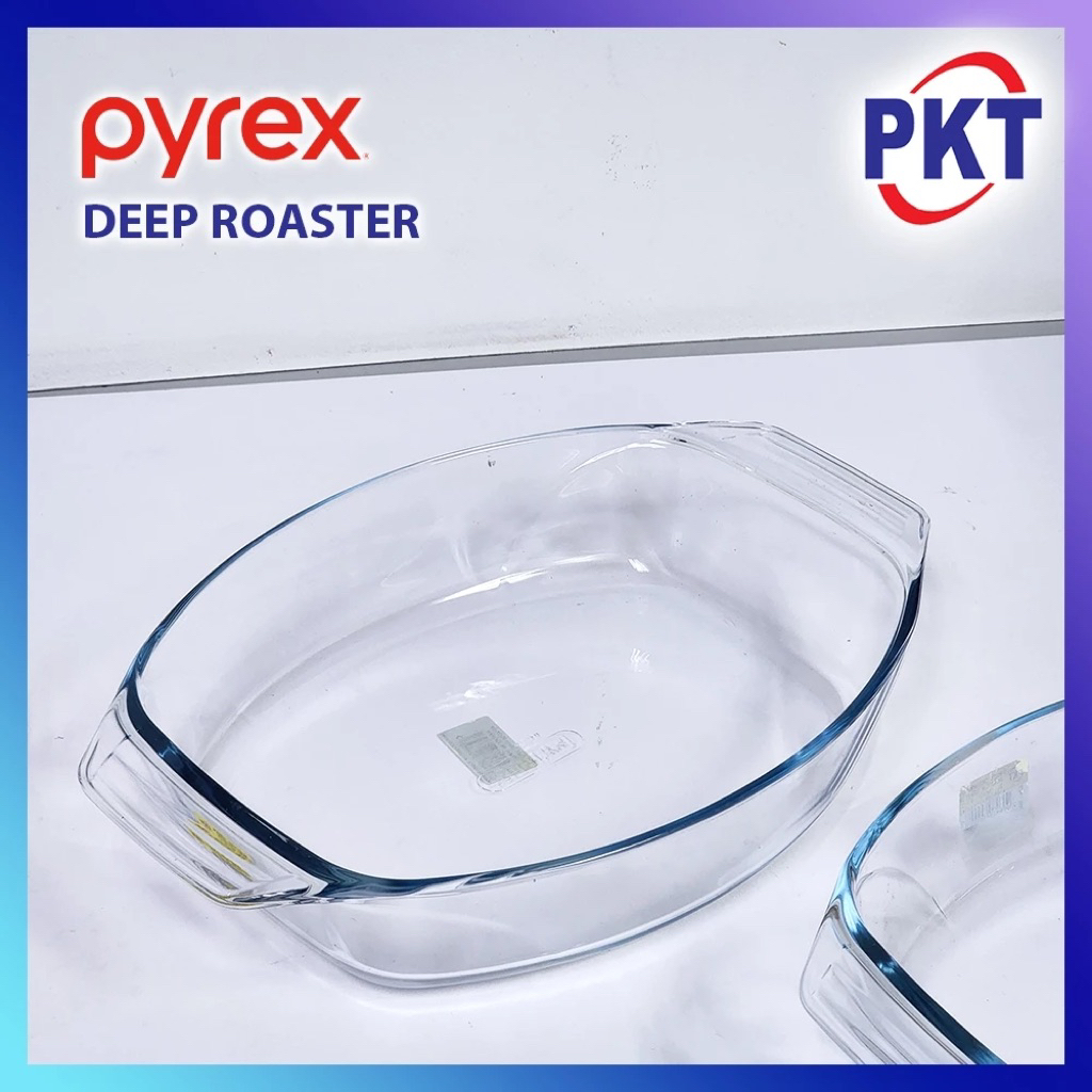 Pyrex 2L & 2.8L Borosilicate Glass Bakeware Deep Roaster Baking Disharmoni