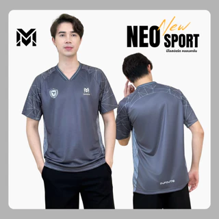 MAWIN เสื้อยืดกีฬาคอวีพิมพ์ลาย NEO SPORT ใส่ได้ทั้งหญิง ชาย