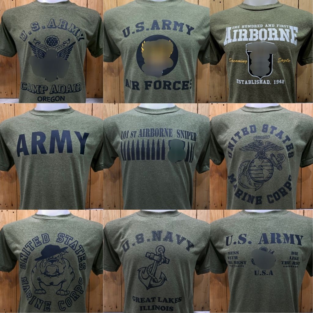 เสื้อทหาร เสื้อซับทหาร ผ้าบาง  ไม่มีตะเข็บข้างชายเย็บเดี่ยว Man ผู้ชาย Clothing Cotton คอกลม ผ้า50 วินเทจ ขนาดM-XL