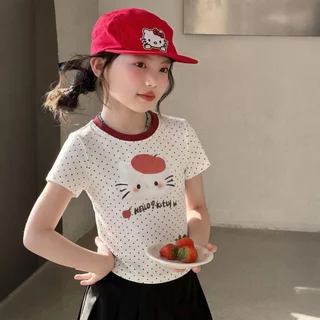 SweetKids พร้อมส่งจากกทม🌸เสื้อยืดแขนสั้นเด็ก🍓เสื้อคอกลมแฟชั่นฤดูร้อน รุ่นใหม่ สไตล์ตะวันตกน่ารัก เหมาะสำหรับเด็กผู้หญิง