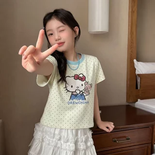 SweetKids พร้อมส่งจากกทม🌸เสื้อยืดแขนสั้นเด็ก🍓เสื้อคอกลมแฟชั่นฤดูร้อน รุ่นใหม่ สไตล์ตะวันตกน่ารัก เหมาะสำหรับเด็กผู้หญิง