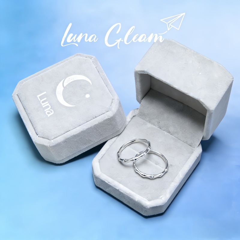 แหวนไม้ไผ่ แบบบางเบา สไตล์โซ่โซ่ หรูหรา ไม่ลอกไม่ดำ Luna Gleam