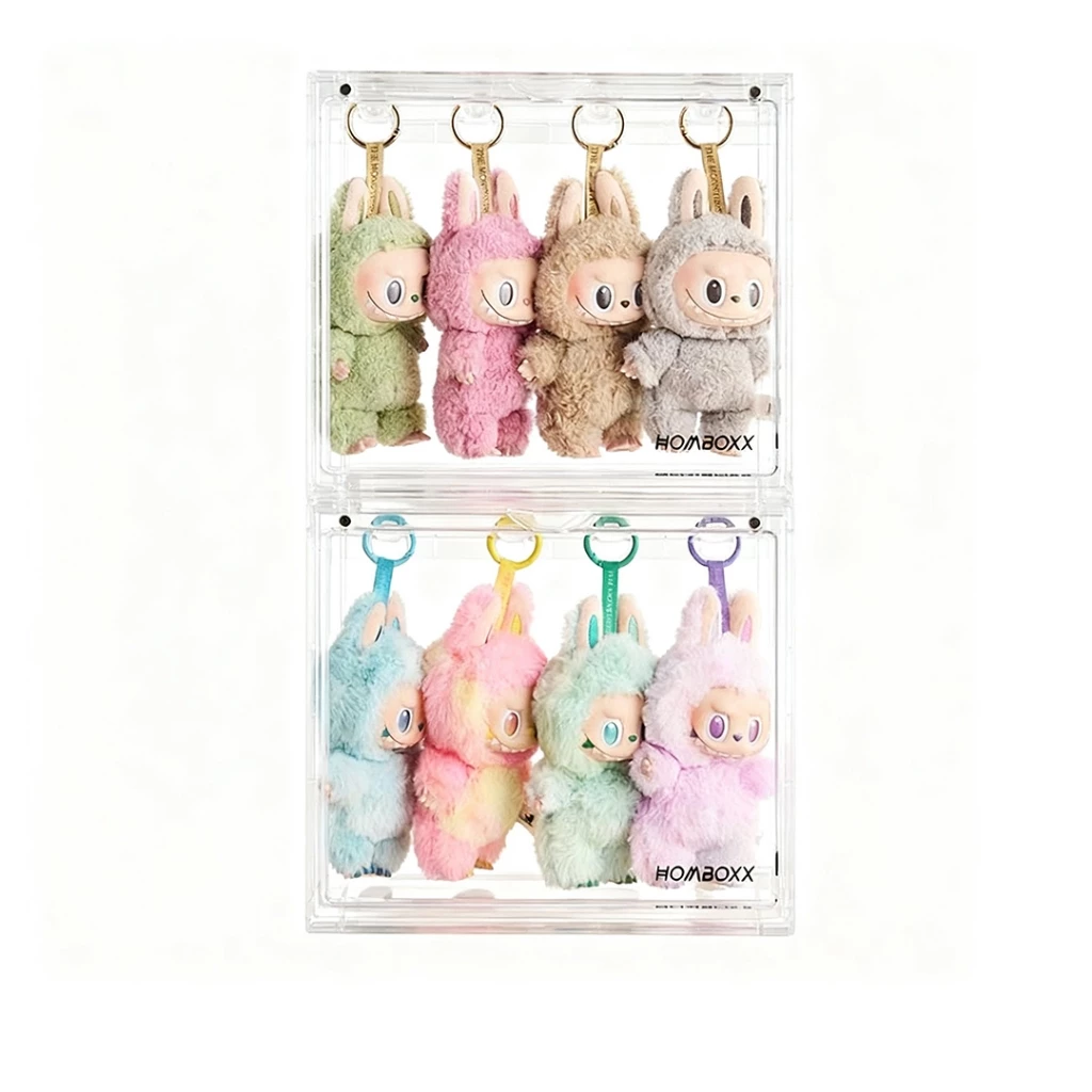 กล่องเก็บของแบบแขวน Labubu4.0 สามารถวาง Labubu ได้4ชิ้น กล่องเก็บของแบบแม่เหล็ก กล่องวางซ้อนกันได้
