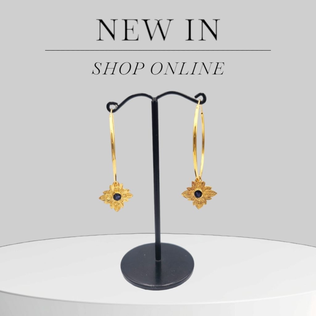 Flora Gold Earring with Iolite