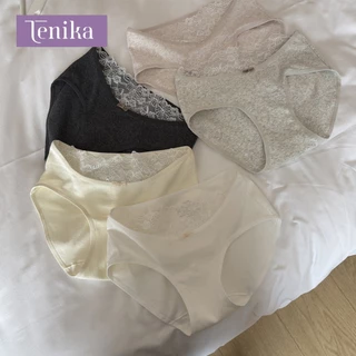 TENIKA กางเกงในผู้หญิง กางเกงชั้นในสตรีเอวต่ำ ฝ้าย Low-rise Lace Panties